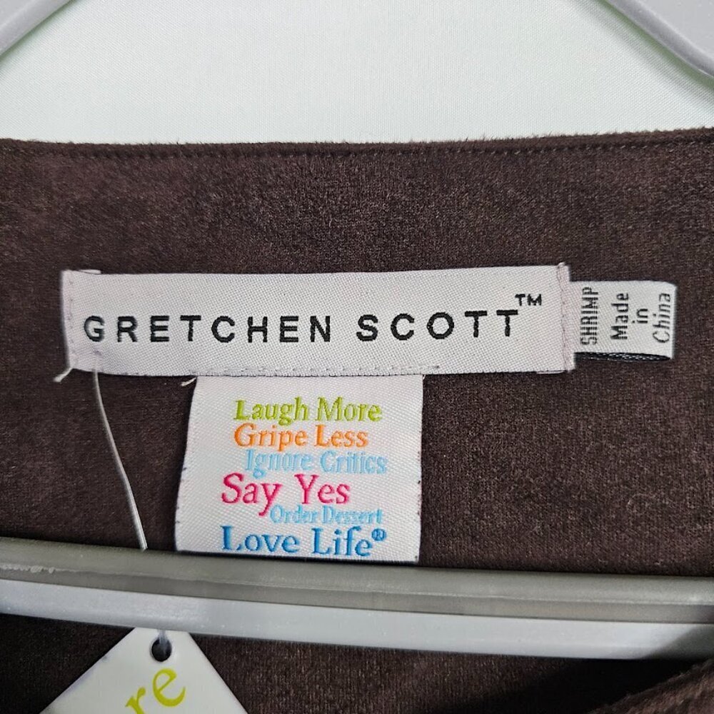 NWT GRETCHEN SCOTT Split Neck Tunic Dress size XXS 0 2 CHOCOLATE BROWN V-Neck - Picture 4 of 8
